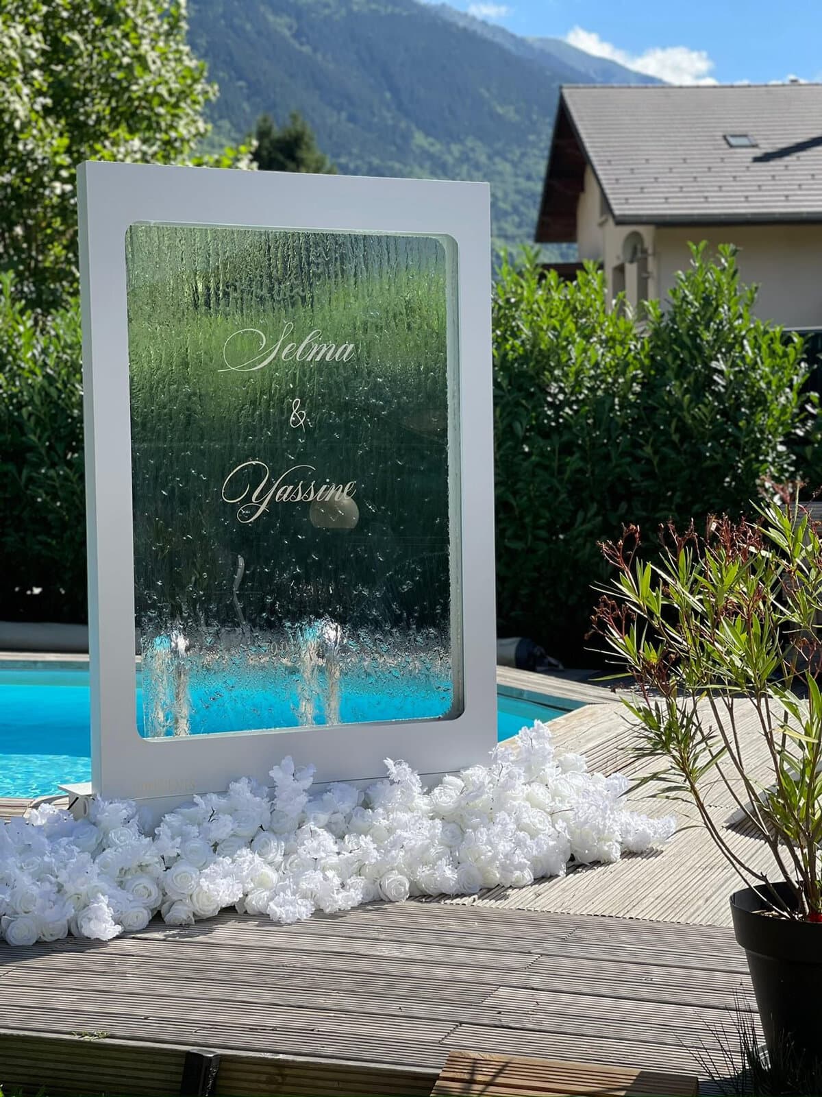 Fontaine de bienvenue personnalisée pour un mariage